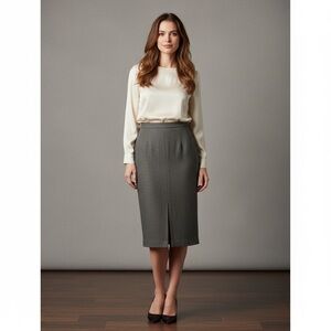 Vintage Conrad C Wool Pencil Maxi Skirt Size 14